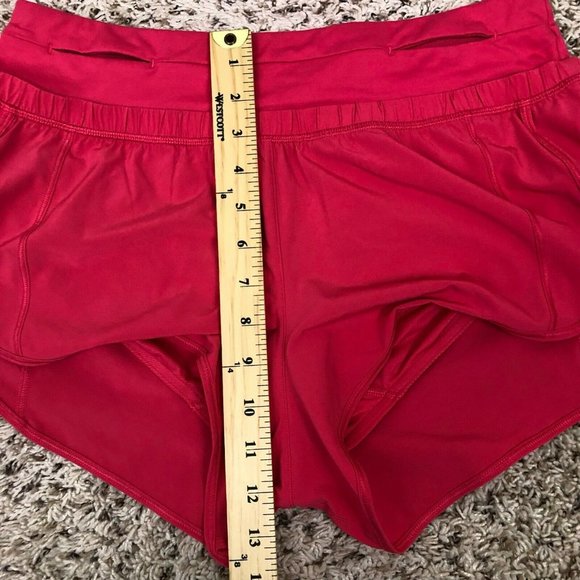 Lululemon Fast Lane Shorts Women's 8 Brief Lined Running Boom Juice Pink Pockets - Picture 10 of 11